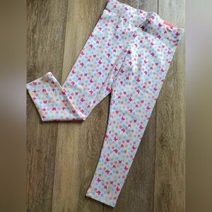 Isaac Mizrahi white, pastels polka dot, butterflies girls Leggings size 5/6